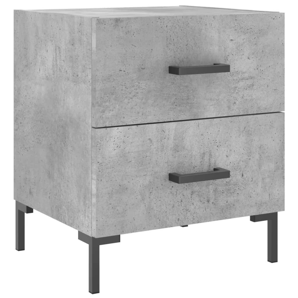 Table de chevet gris béton 40x35x47,5 cm bois d’ingénierie - XIOS