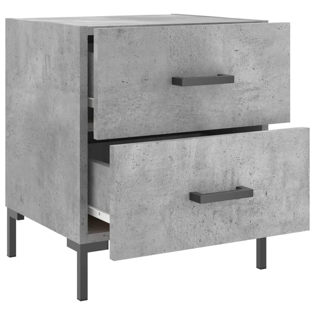 Table de chevet gris béton 40x35x47,5 cm bois d’ingénierie - XIOS
