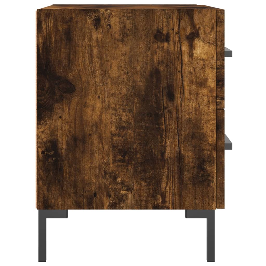 Table de chevet chêne fumé 40x35x47,5 cm bois d’ingénierie - XIOS