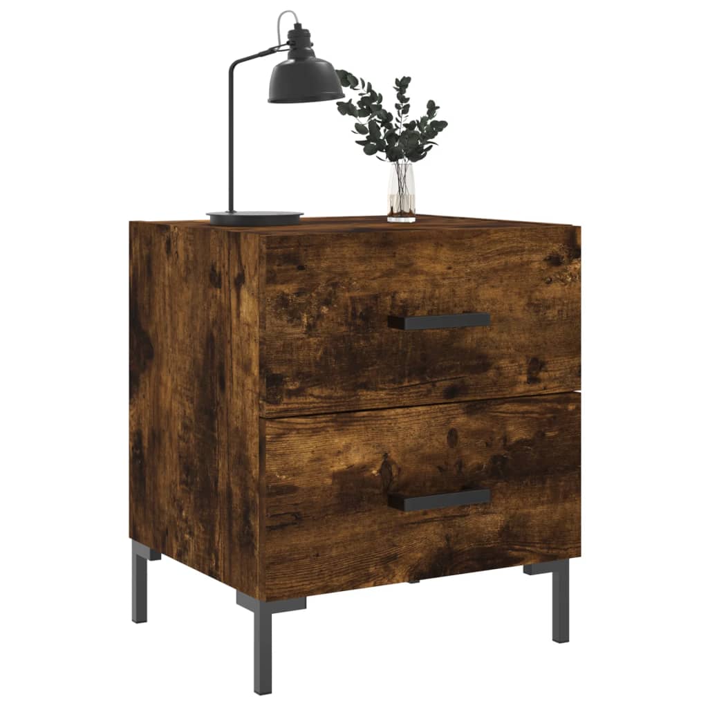 Tables de chevet 2pcs chêne fumé 40x35x47,5cm bois d’ingénierie - XIOS