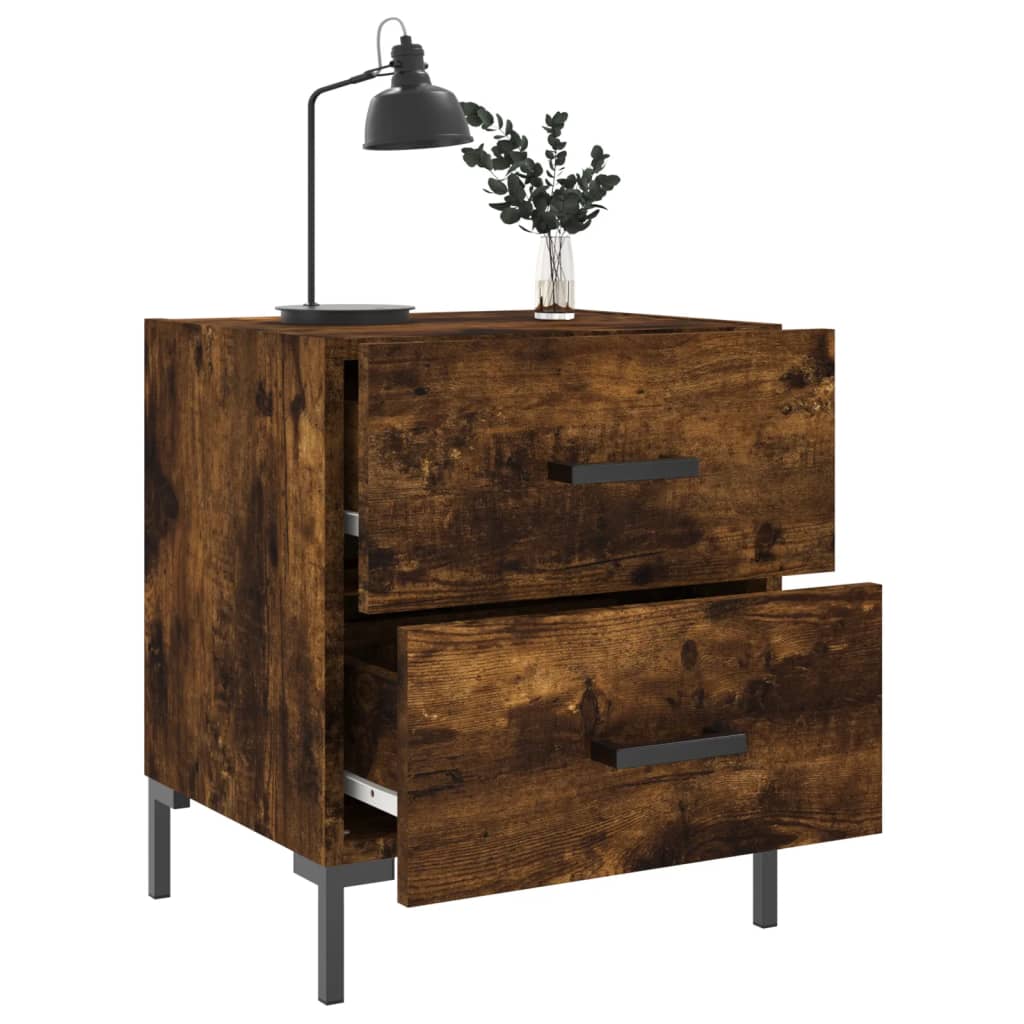 Tables de chevet 2pcs chêne fumé 40x35x47,5cm bois d’ingénierie - XIOS