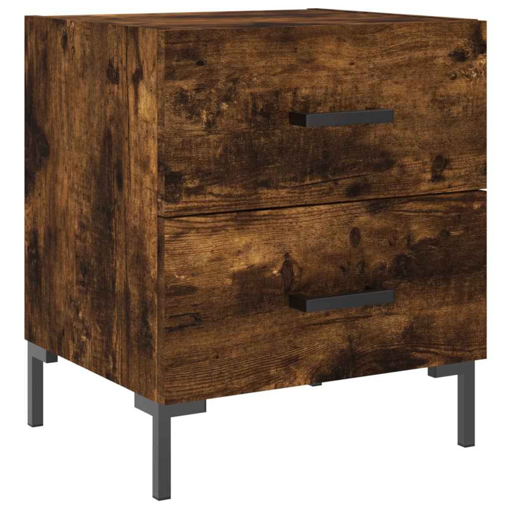 Tables de chevet 2pcs chêne fumé 40x35x47,5cm bois d’ingénierie - XIOS