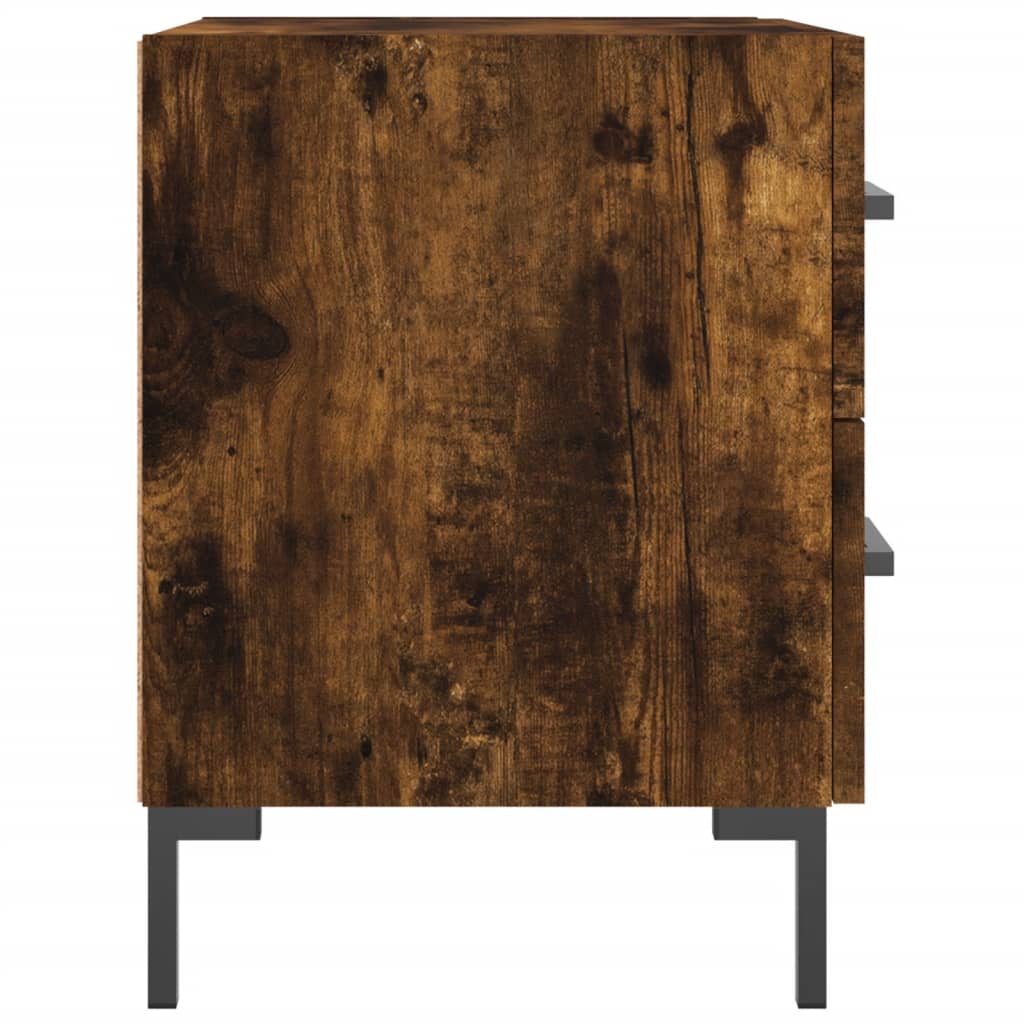 Tables de chevet 2pcs chêne fumé 40x35x47,5cm bois d’ingénierie - XIOS