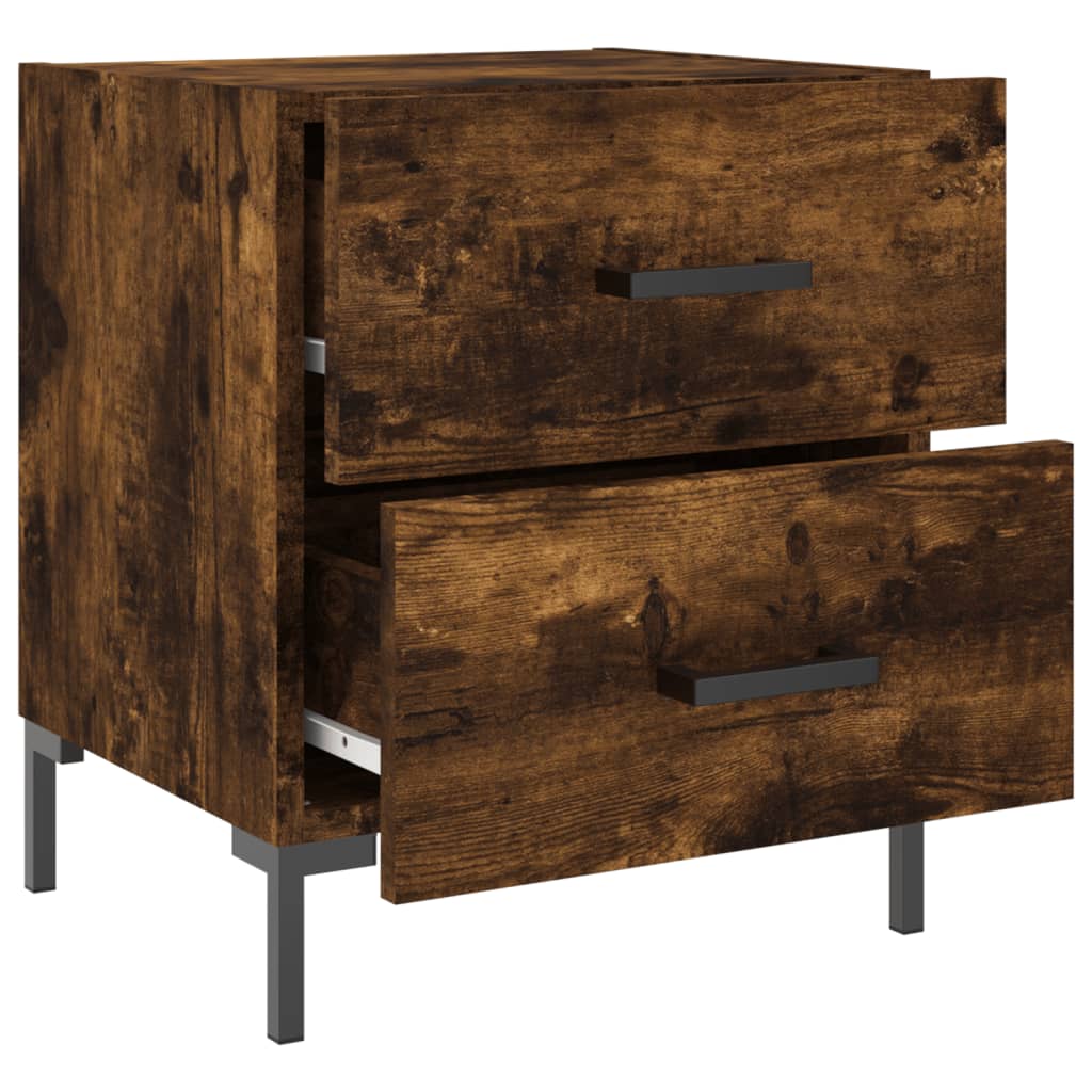 Tables de chevet 2pcs chêne fumé 40x35x47,5cm bois d’ingénierie - XIOS