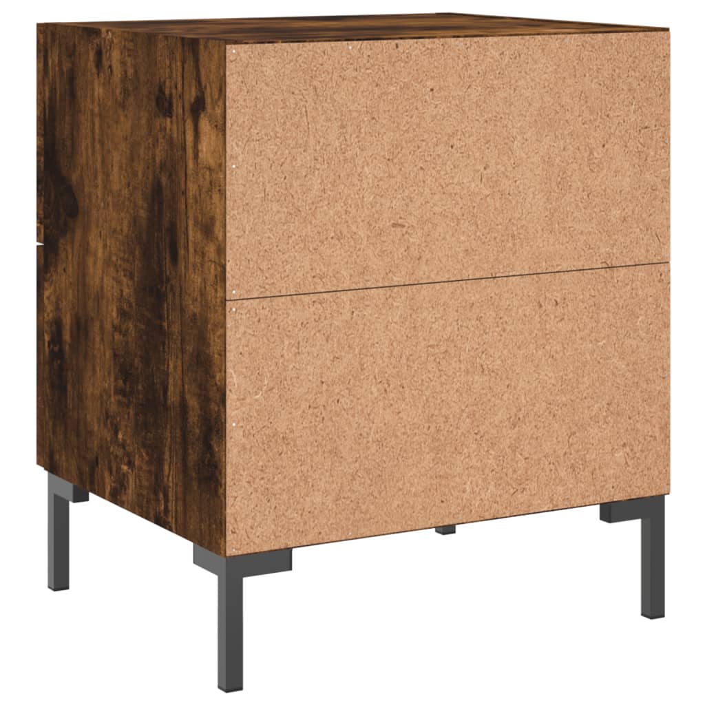 Tables de chevet 2pcs chêne fumé 40x35x47,5cm bois d’ingénierie - XIOS