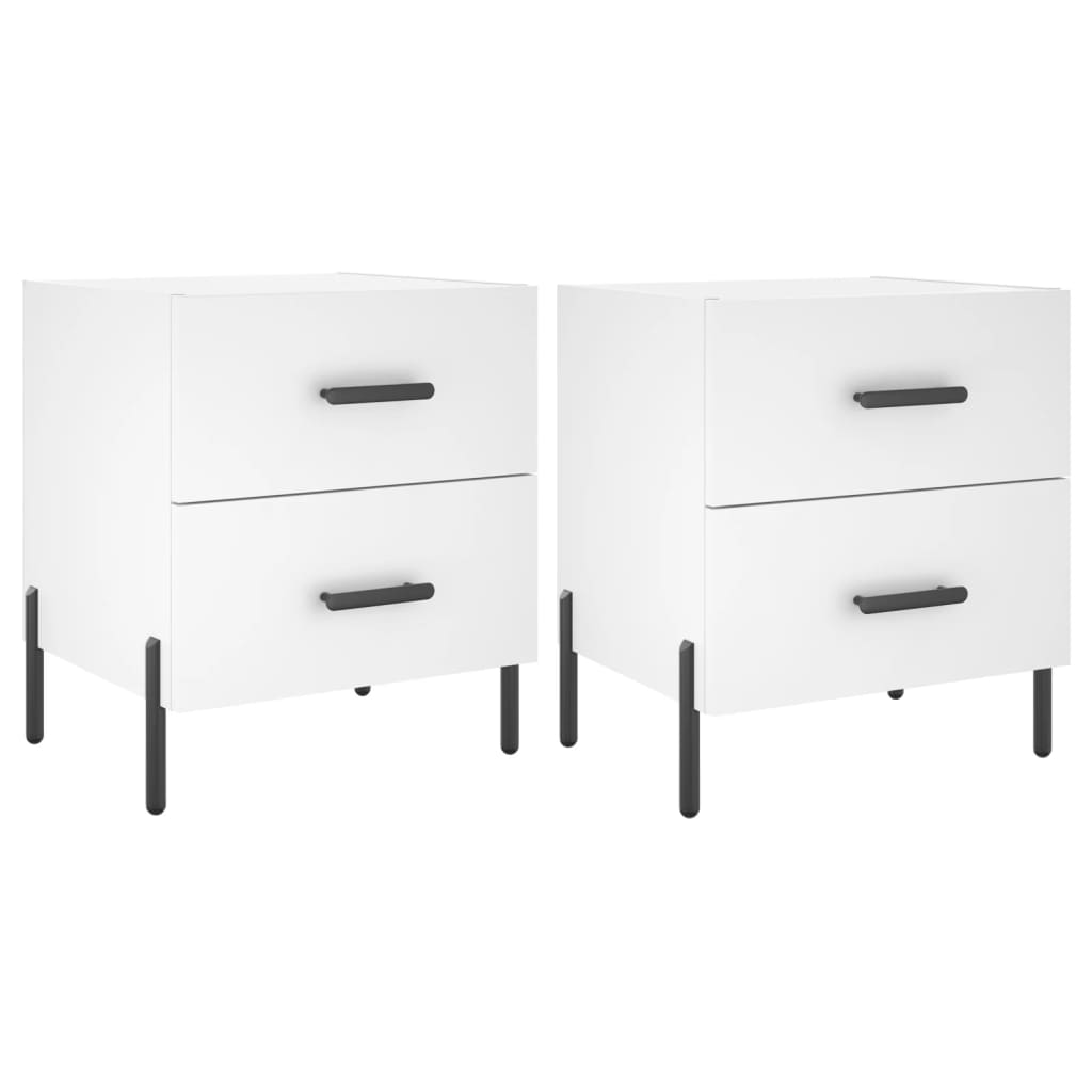 Tables de chevet 2 pcs blanc 40x35x47,5 cm bois d’ingénierie - XIOS