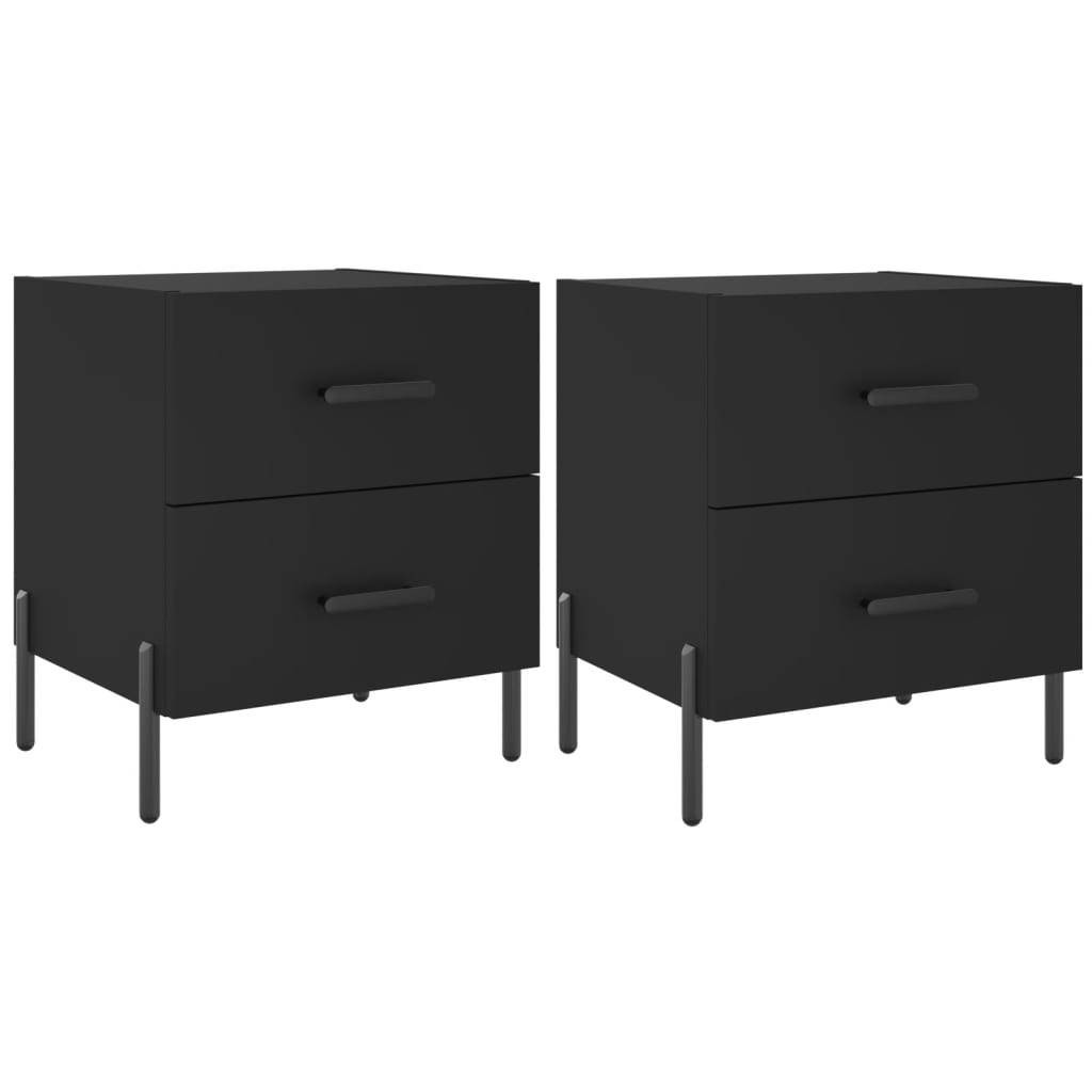 Tables de chevet 2 pcs noir 40x35x47,5 cm bois d’ingénierie - XIOS