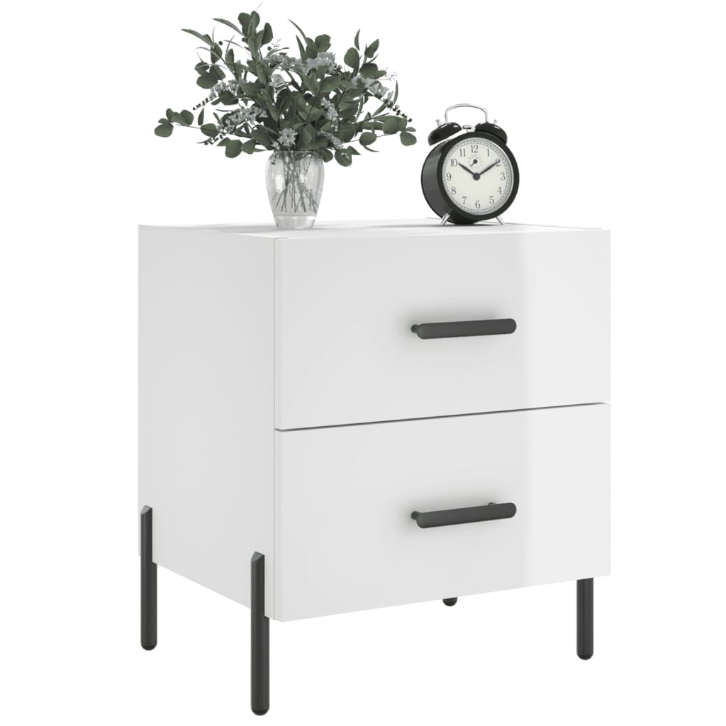 Tables de chevet 2 pcs blanc brillant 40x35x47,5 cm - XIOS