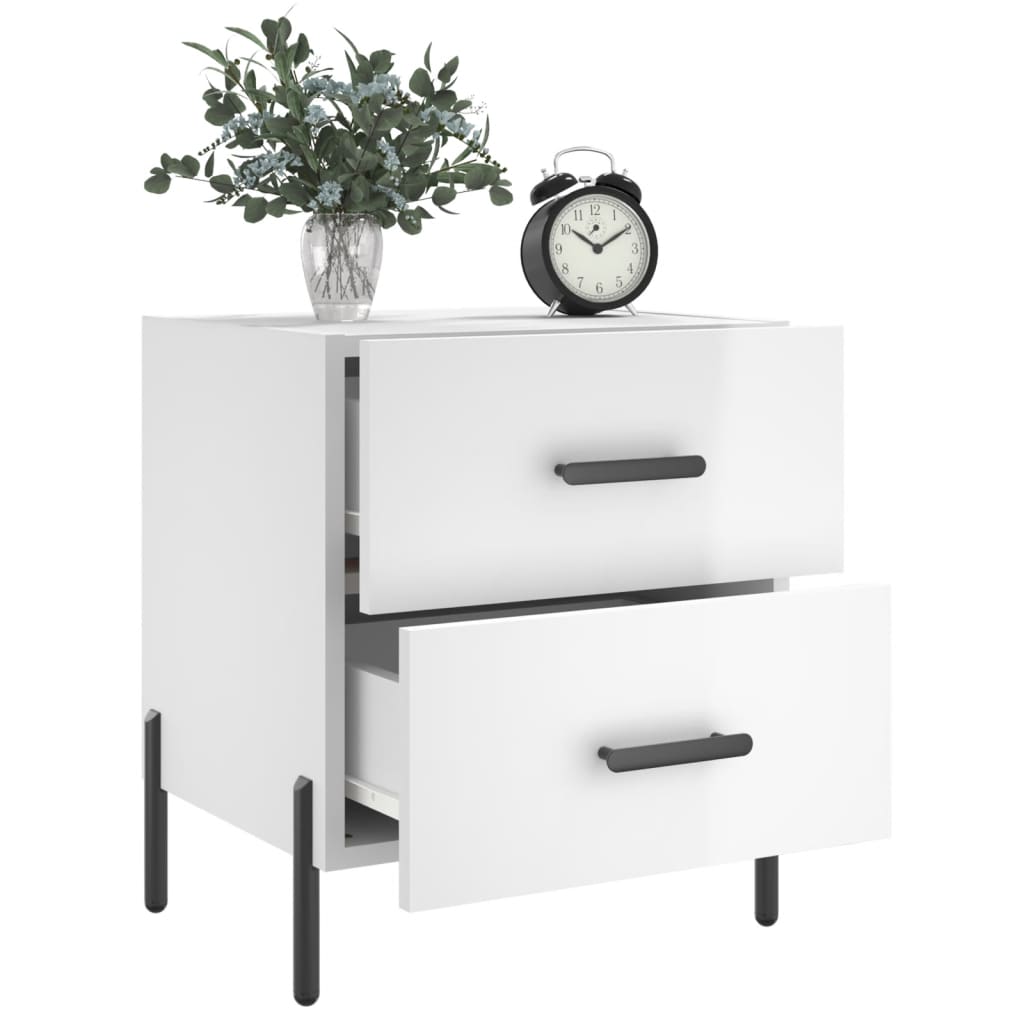 Tables de chevet 2 pcs blanc brillant 40x35x47,5 cm - XIOS