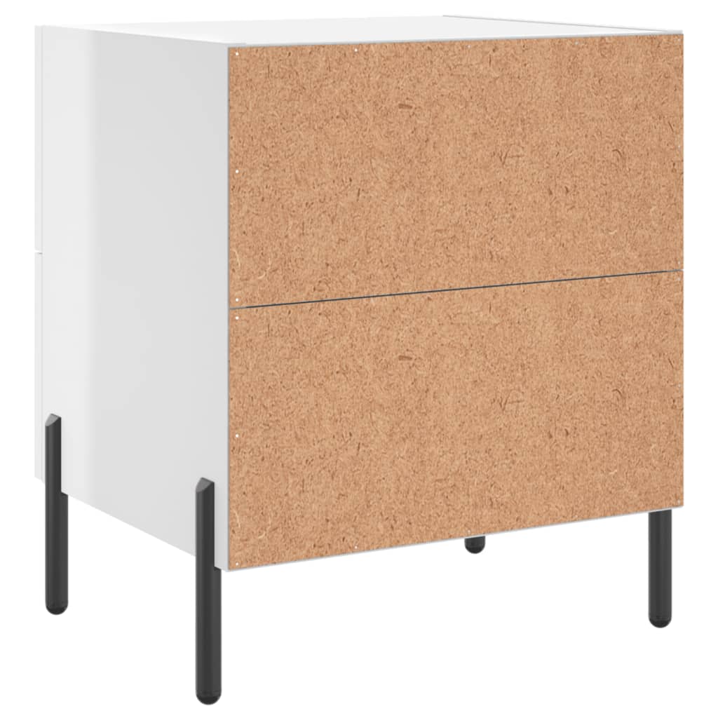 Tables de chevet 2 pcs blanc brillant 40x35x47,5 cm - XIOS
