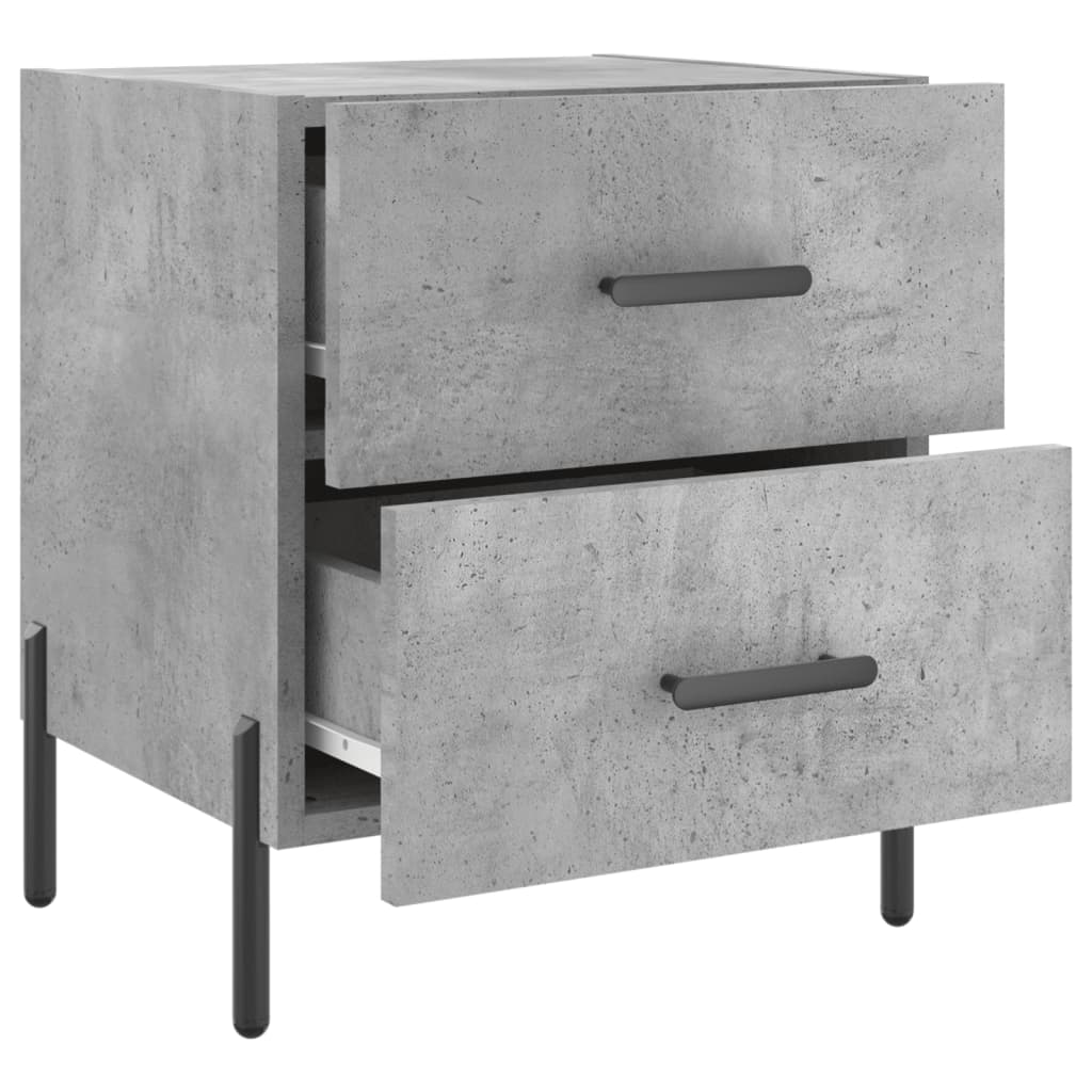 Table de chevet gris béton 40x35x47,5 cm bois d’ingénierie - XIOS