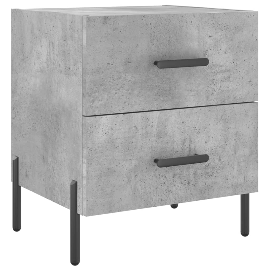 Tables de chevet 2pcs gris béton 40x35x47,5cm bois d’ingénierie - XIOS