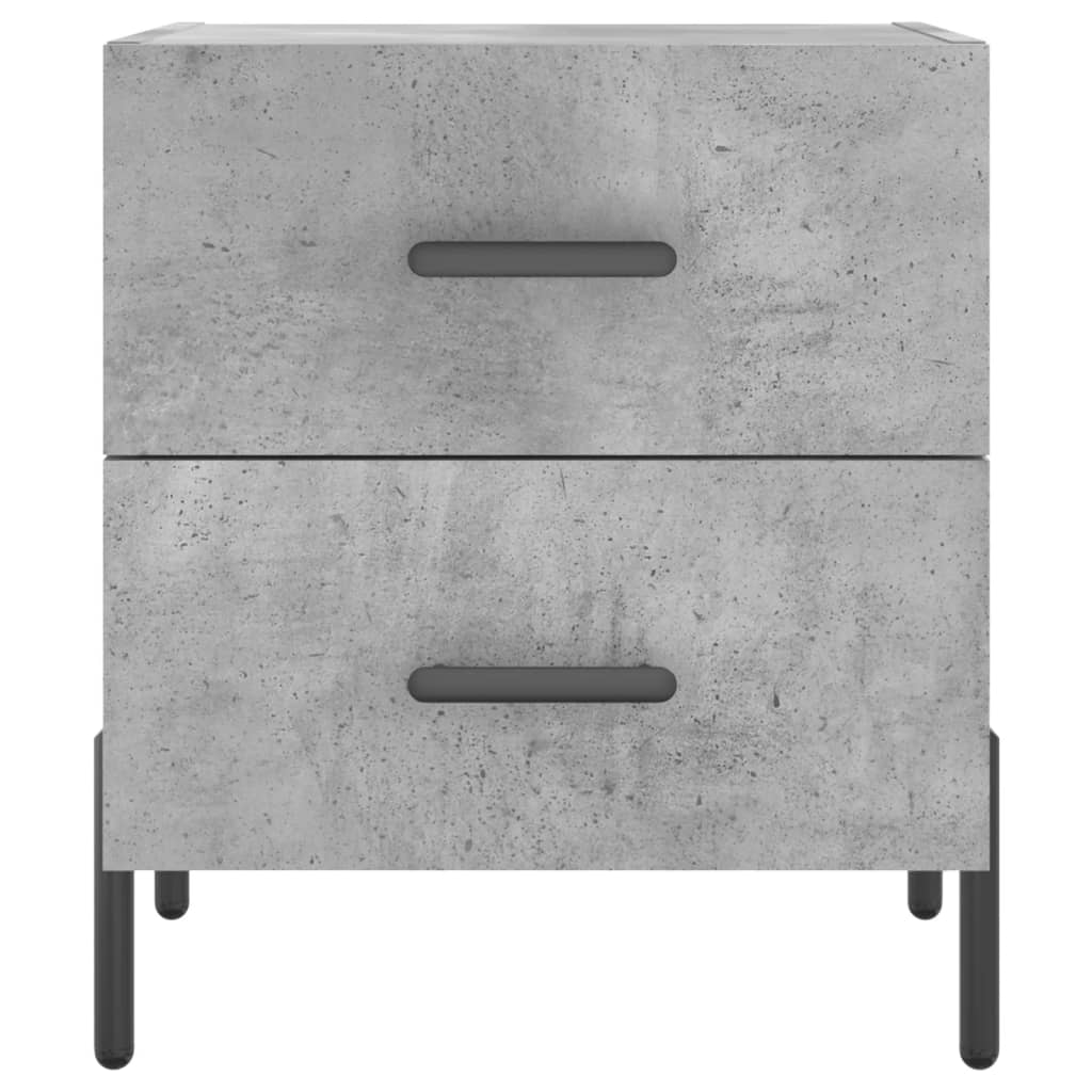 Tables de chevet 2pcs gris béton 40x35x47,5cm bois d’ingénierie - XIOS