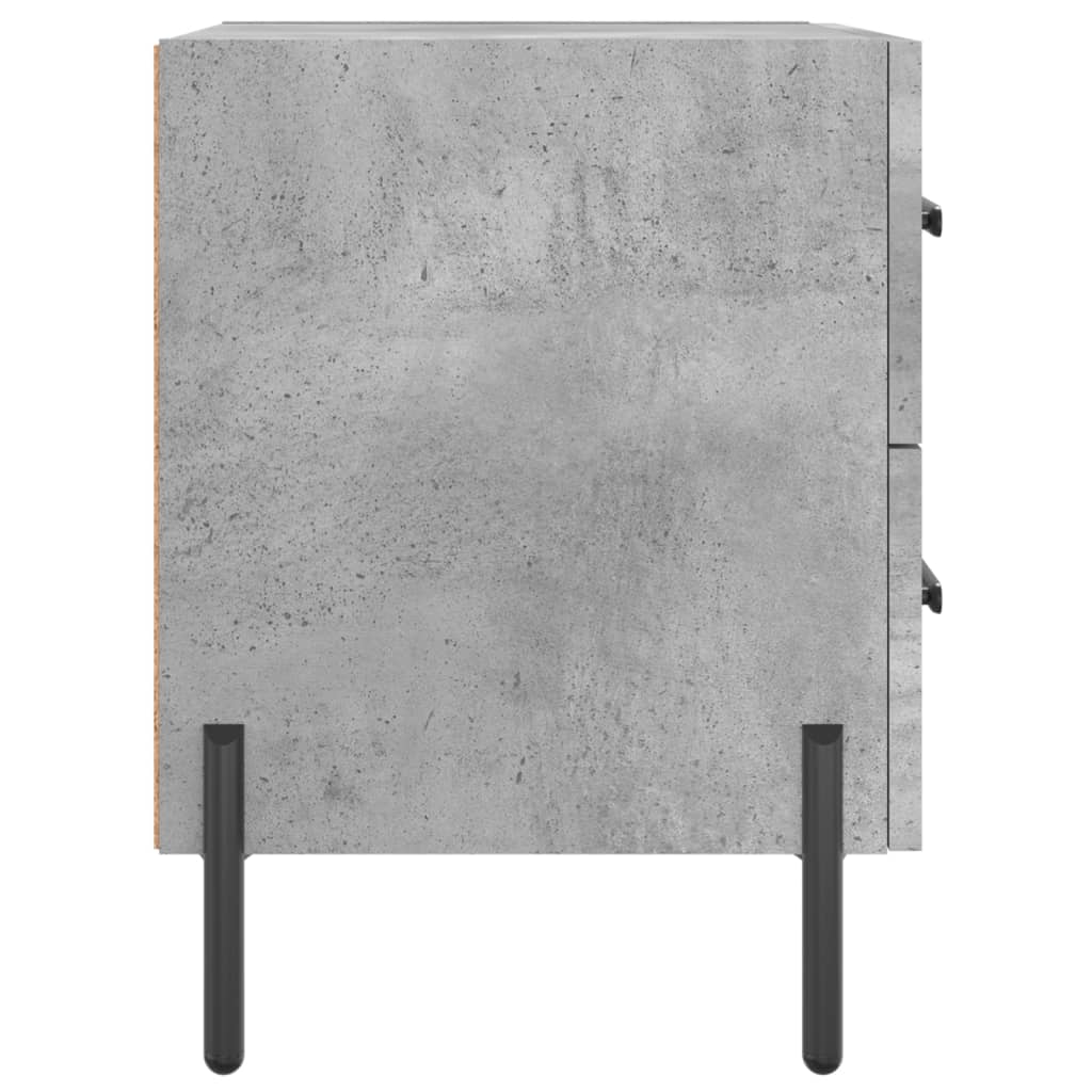 Tables de chevet 2pcs gris béton 40x35x47,5cm bois d’ingénierie - XIOS