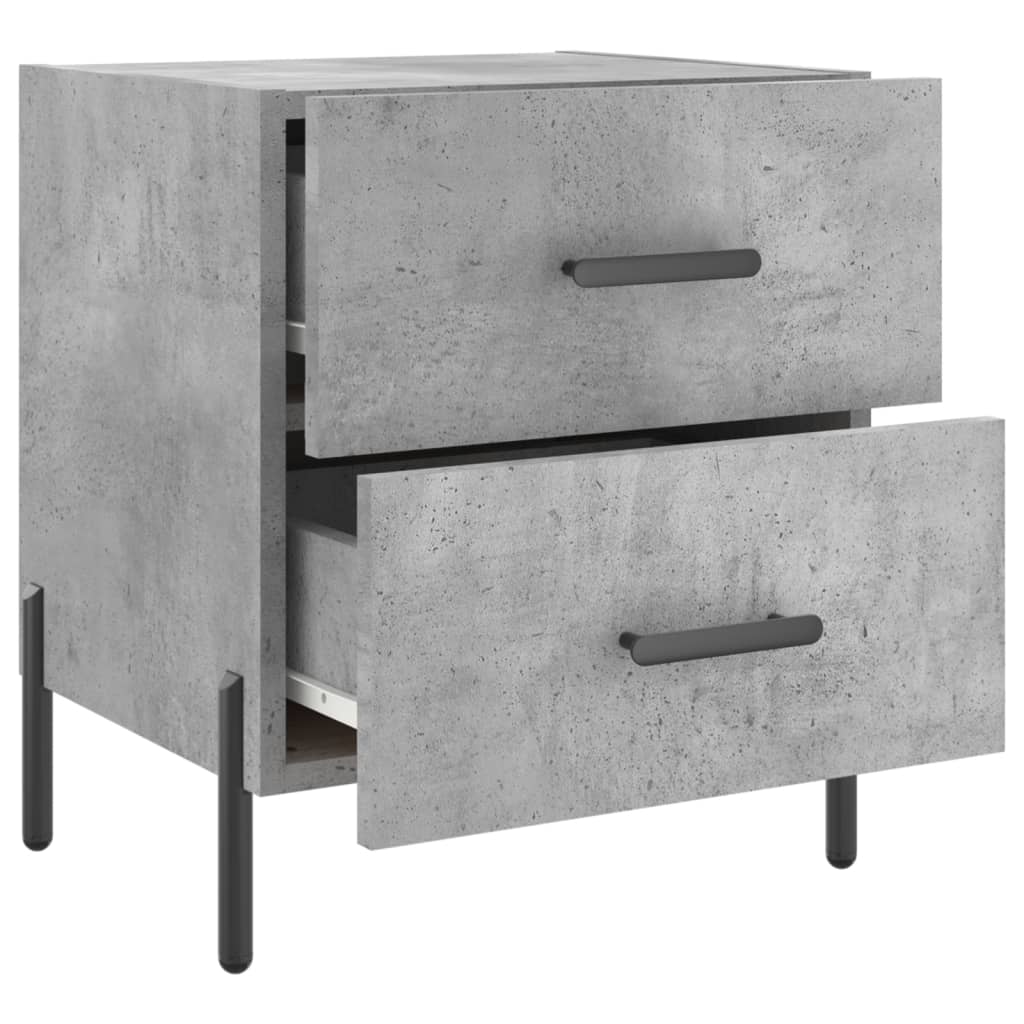 Tables de chevet 2pcs gris béton 40x35x47,5cm bois d’ingénierie - XIOS