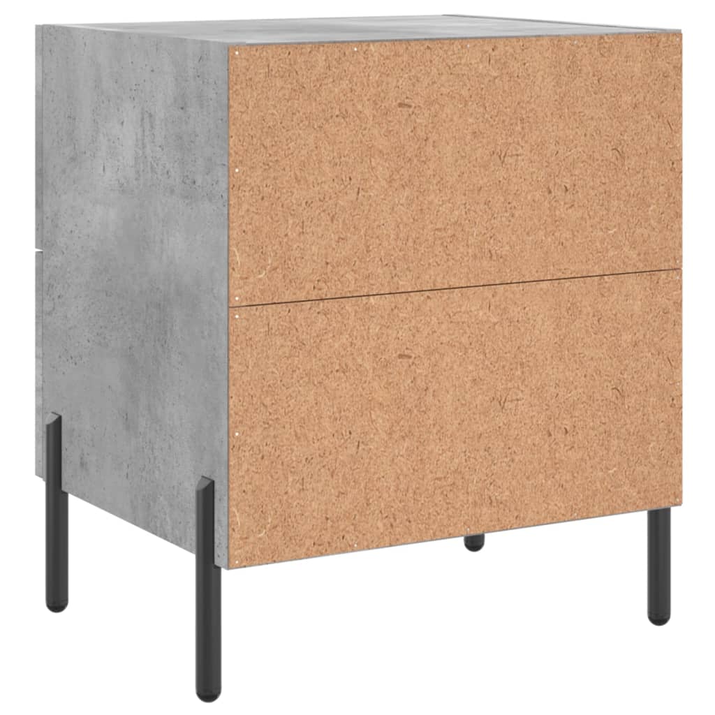 Tables de chevet 2pcs gris béton 40x35x47,5cm bois d’ingénierie - XIOS