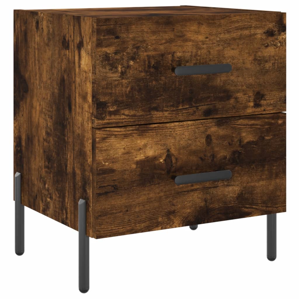 Tables de chevet 2pcs chêne fumé 40x35x47,5cm bois d’ingénierie - XIOS