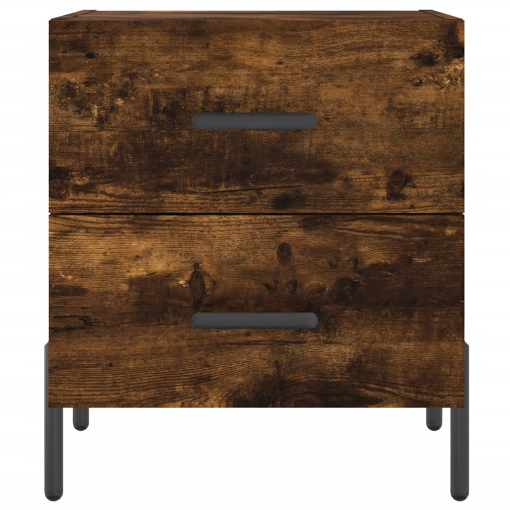 Tables de chevet 2pcs chêne fumé 40x35x47,5cm bois d’ingénierie - XIOS