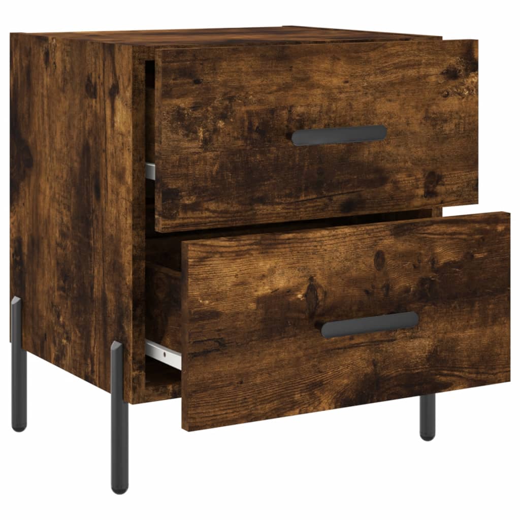 Tables de chevet 2pcs chêne fumé 40x35x47,5cm bois d’ingénierie - XIOS