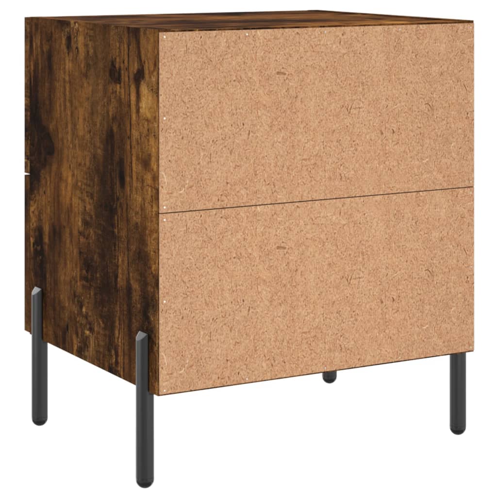 Tables de chevet 2pcs chêne fumé 40x35x47,5cm bois d’ingénierie - XIOS