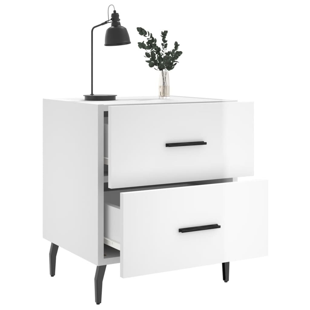 Tables de chevet 2 pcs blanc brillant 40x35x47,5 cm - XIOS