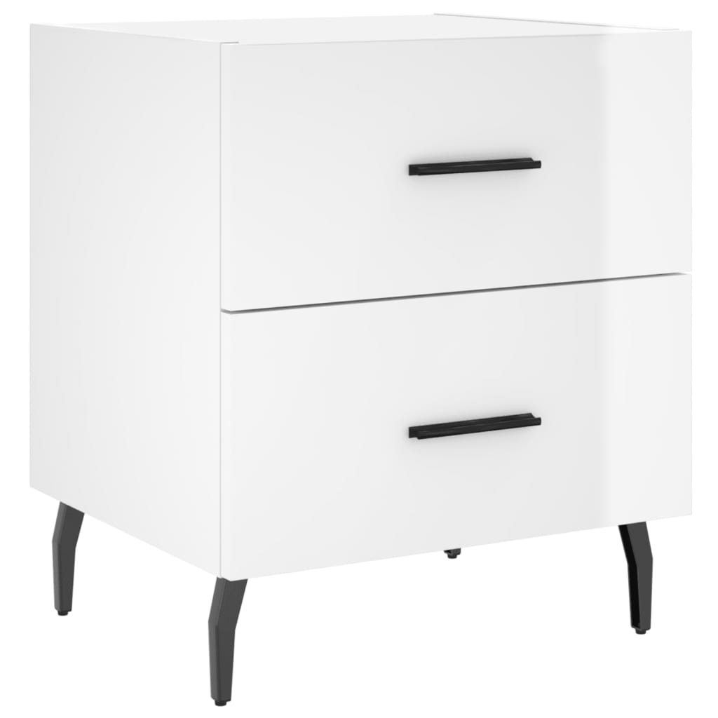 Tables de chevet 2 pcs blanc brillant 40x35x47,5 cm - XIOS