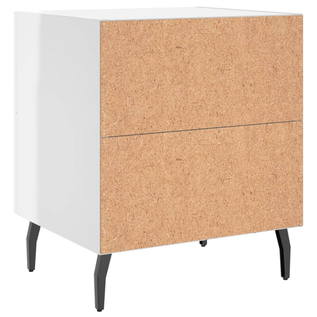 Tables de chevet 2 pcs blanc brillant 40x35x47,5 cm - XIOS