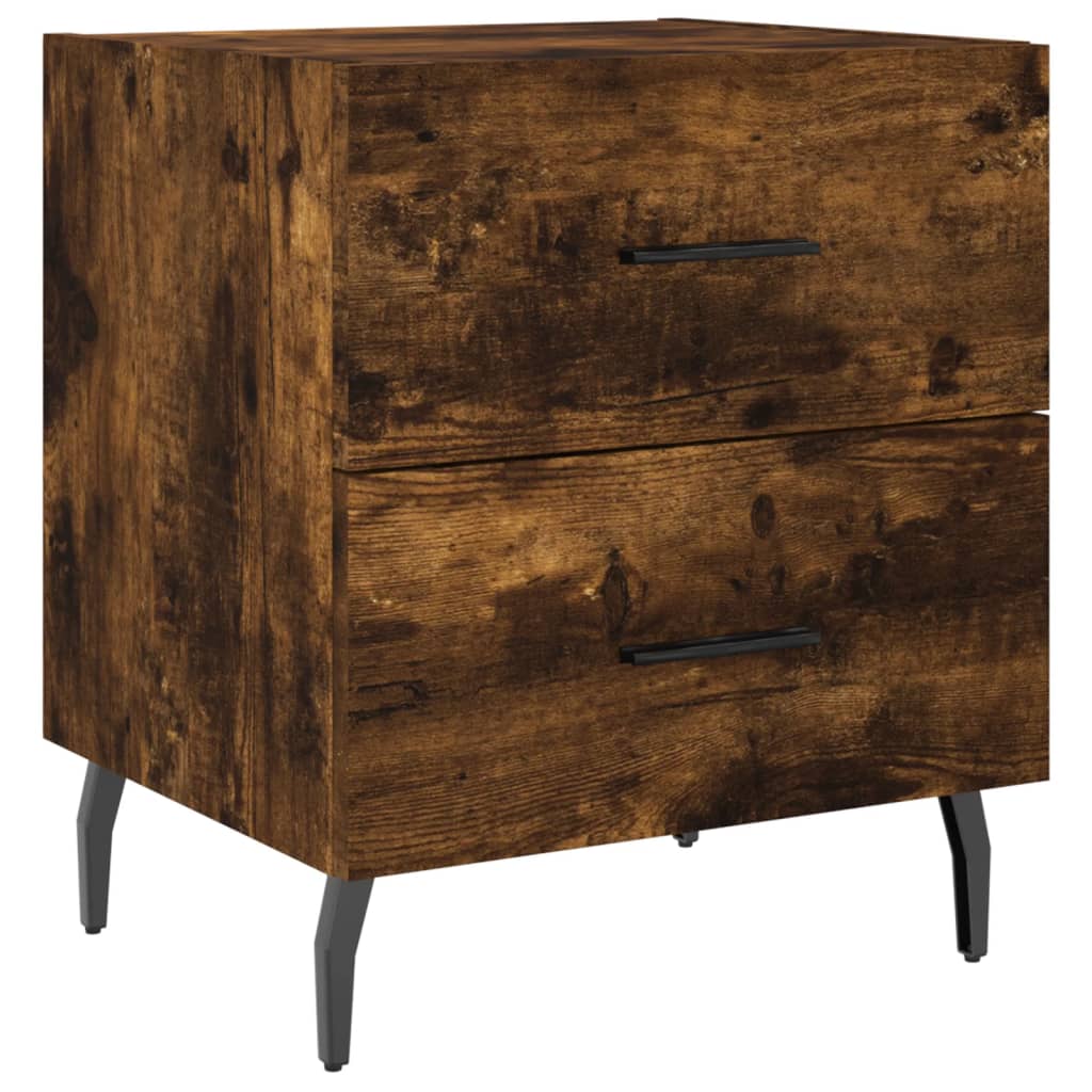 Tables de chevet 2pcs chêne fumé 40x35x47,5cm bois d’ingénierie - XIOS