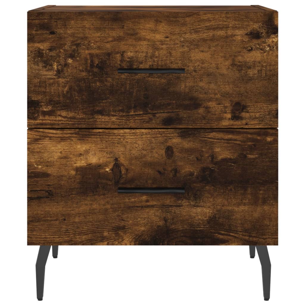 Tables de chevet 2pcs chêne fumé 40x35x47,5cm bois d’ingénierie - XIOS