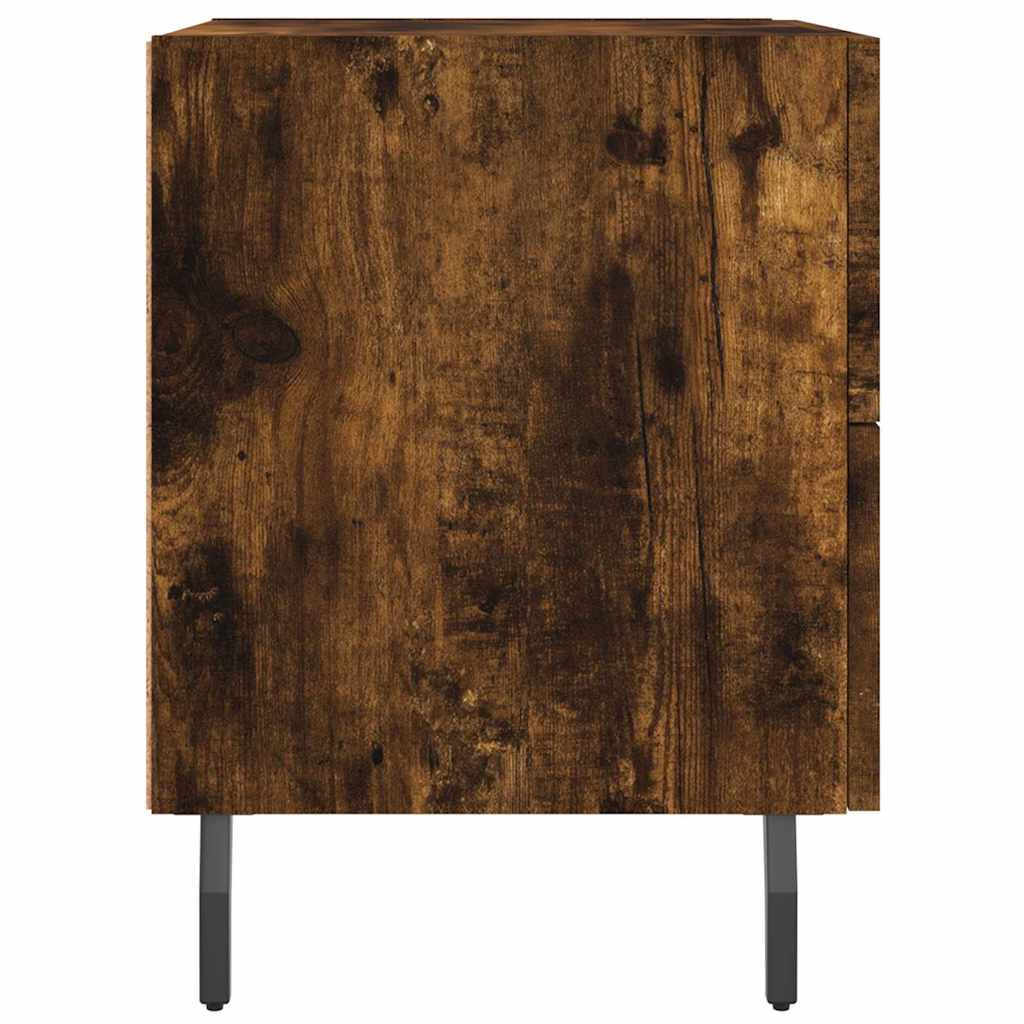Tables de chevet 2pcs chêne fumé 40x35x47,5cm bois d’ingénierie - XIOS