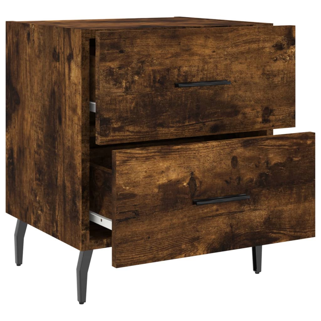 Tables de chevet 2pcs chêne fumé 40x35x47,5cm bois d’ingénierie - XIOS