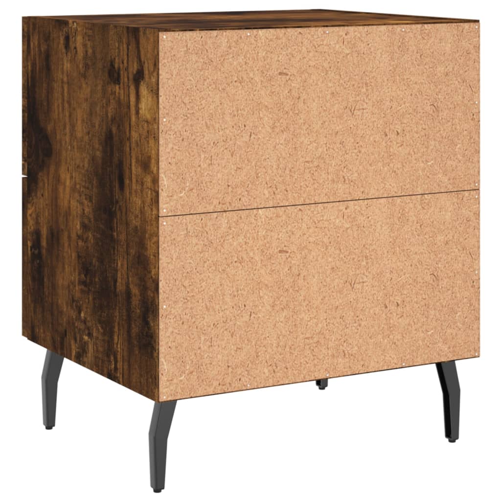 Tables de chevet 2pcs chêne fumé 40x35x47,5cm bois d’ingénierie - XIOS