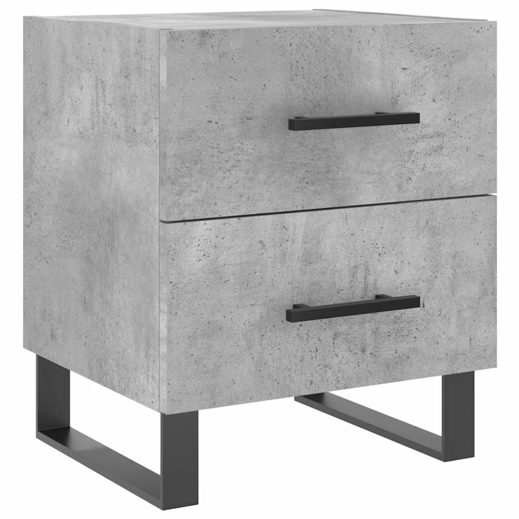 Tables de chevet 2pcs gris béton 40x35x47,5cm bois d’ingénierie - XIOS