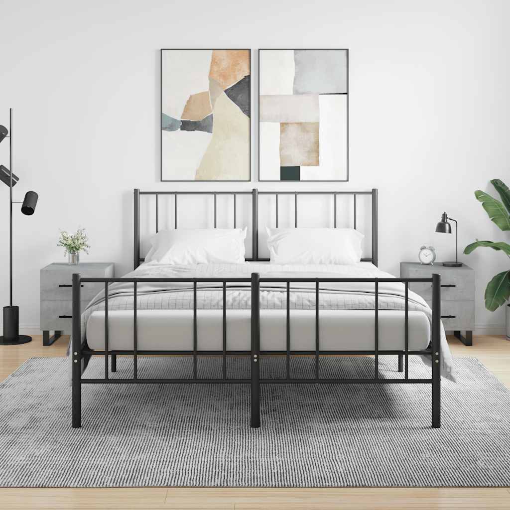 Tables de chevet 2pcs gris béton 40x35x47,5cm bois d’ingénierie - XIOS