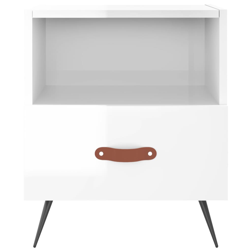 Tables de chevet 2 pcs blanc brillant 40x35x47,5 cm - XIOS