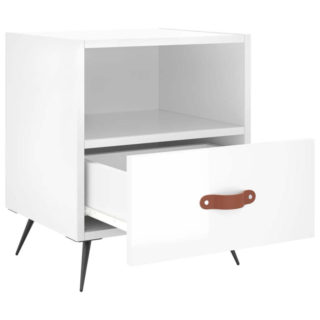 Tables de chevet 2 pcs blanc brillant 40x35x47,5 cm - XIOS