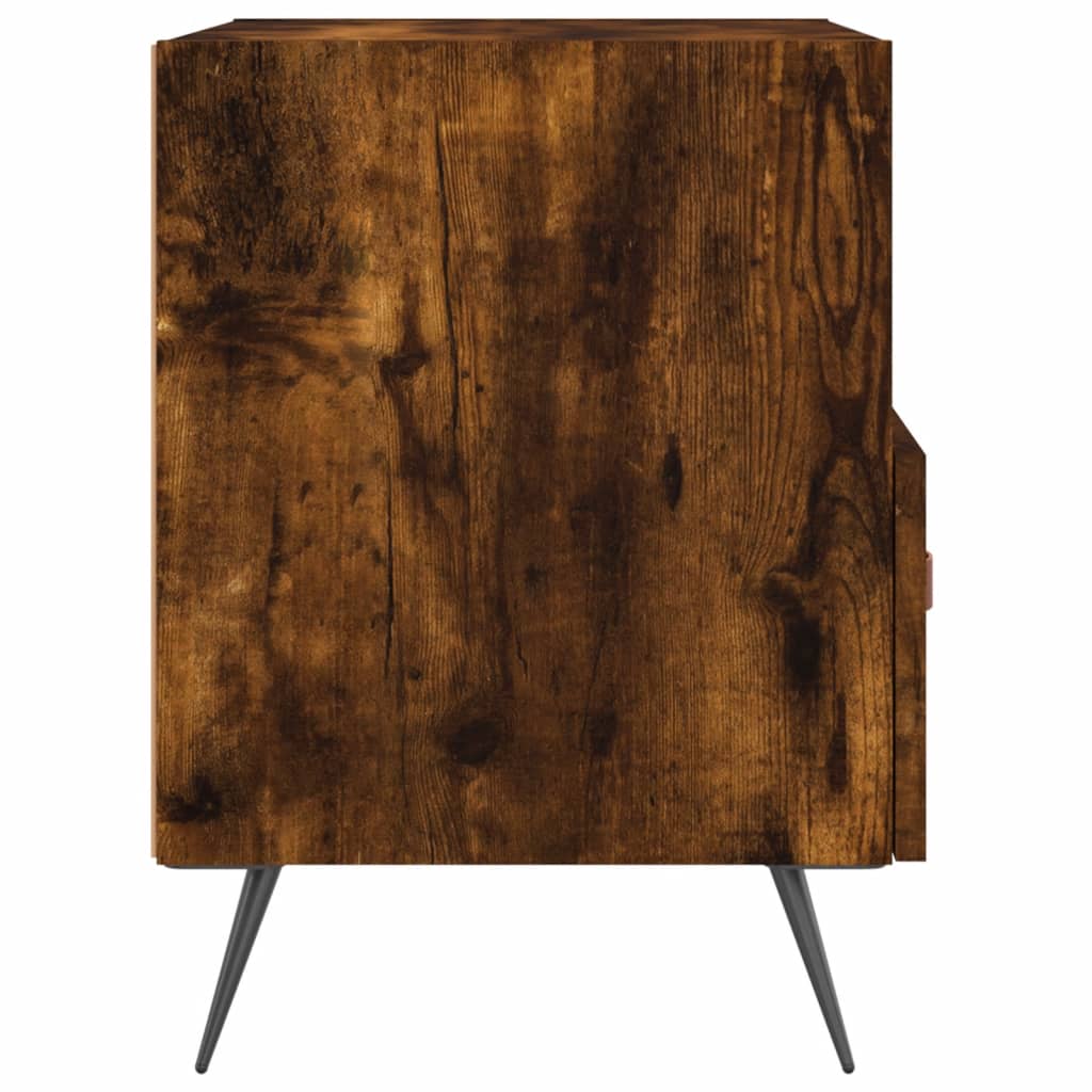Table de chevet chêne fumé 40x35x47,5 cm bois d’ingénierie - XIOS