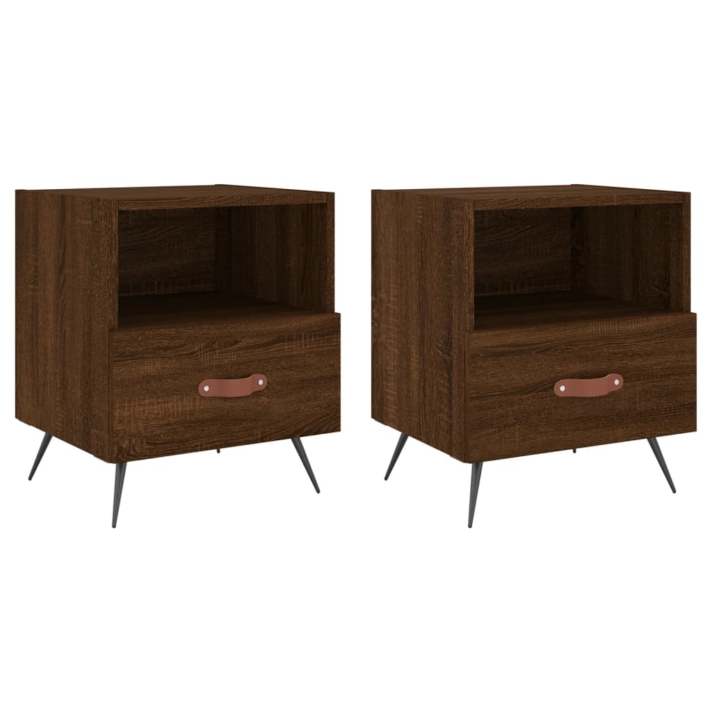 Tables de chevet 2 pcs chêne marron 40x35x47,5 cm - XIOS