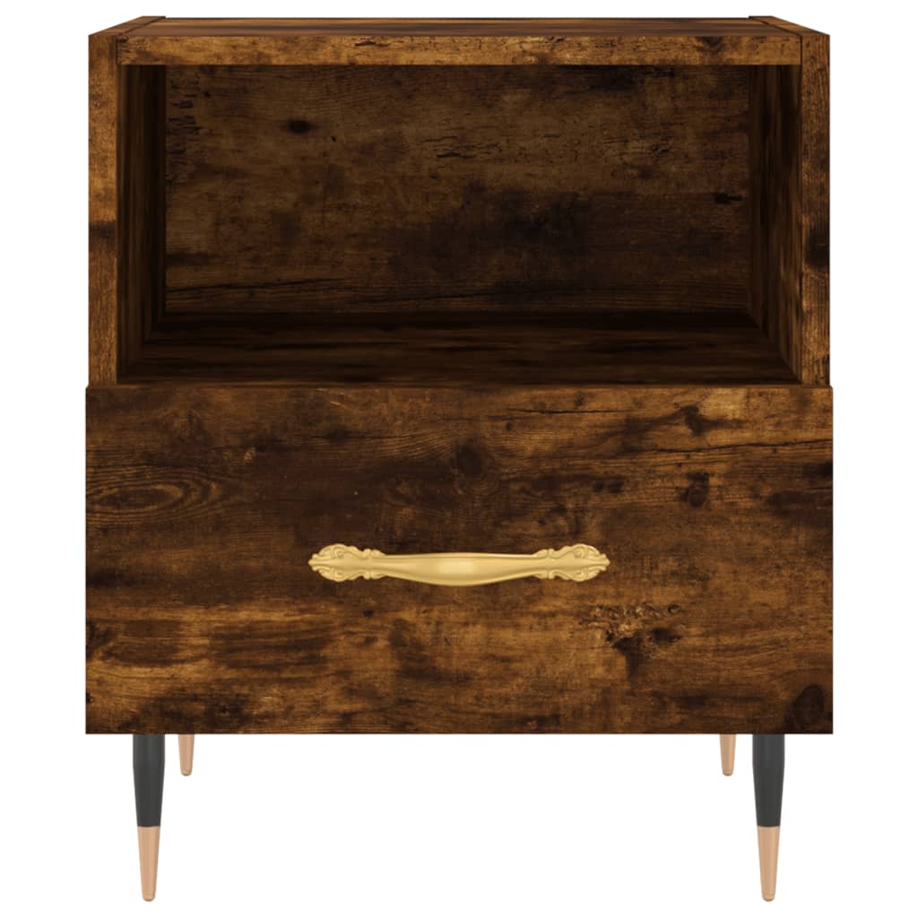 Table de chevet chêne fumé 40x35x47,5 cm bois d’ingénierie - XIOS