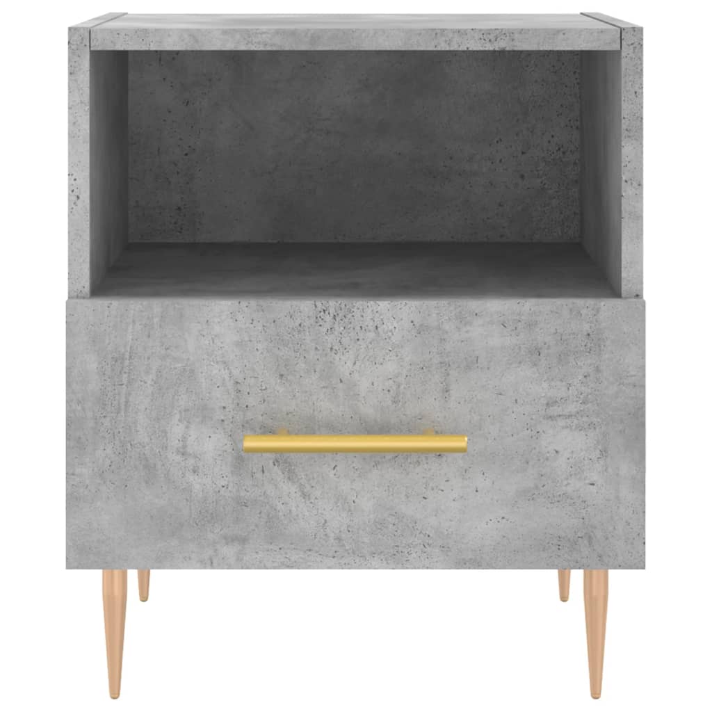 Table de chevet gris béton 40x35x47,5 cm bois d’ingénierie - XIOS