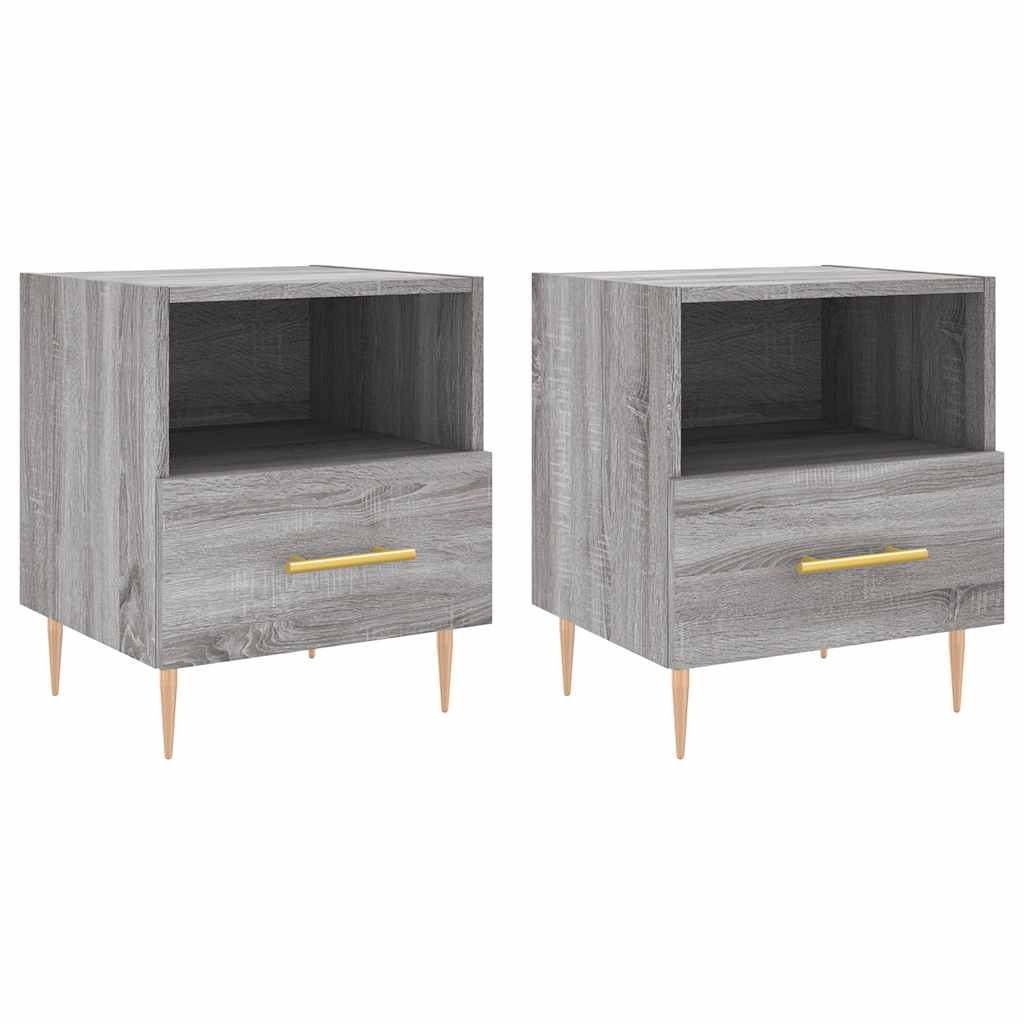 Tables de chevet 2 pcs sonoma gris 40x35x47,5 cm - XIOS
