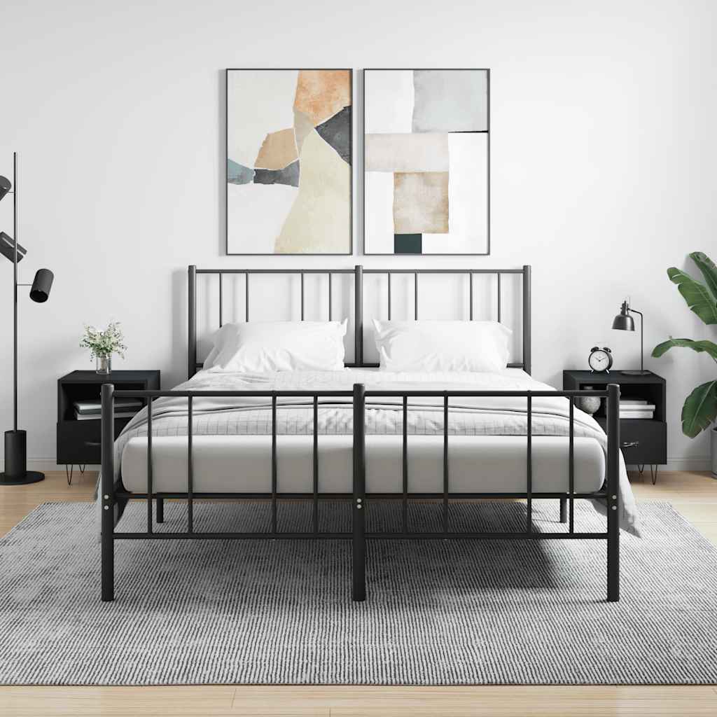 Tables de chevet 2 pcs noir 40x35x47,5 cm bois d’ingénierie - XIOS