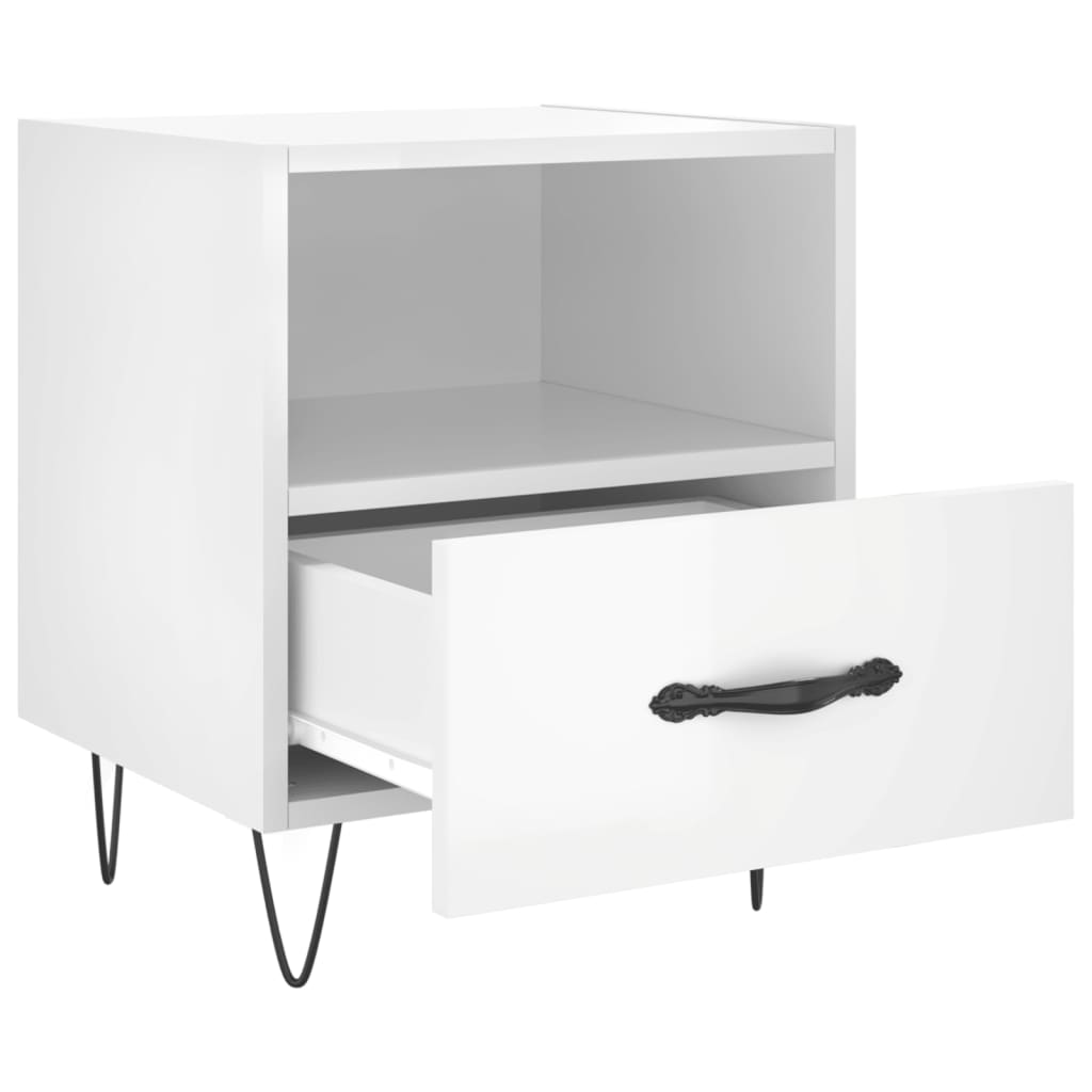 Tables de chevet 2 pcs blanc brillant 40x35x47,5 cm - XIOS