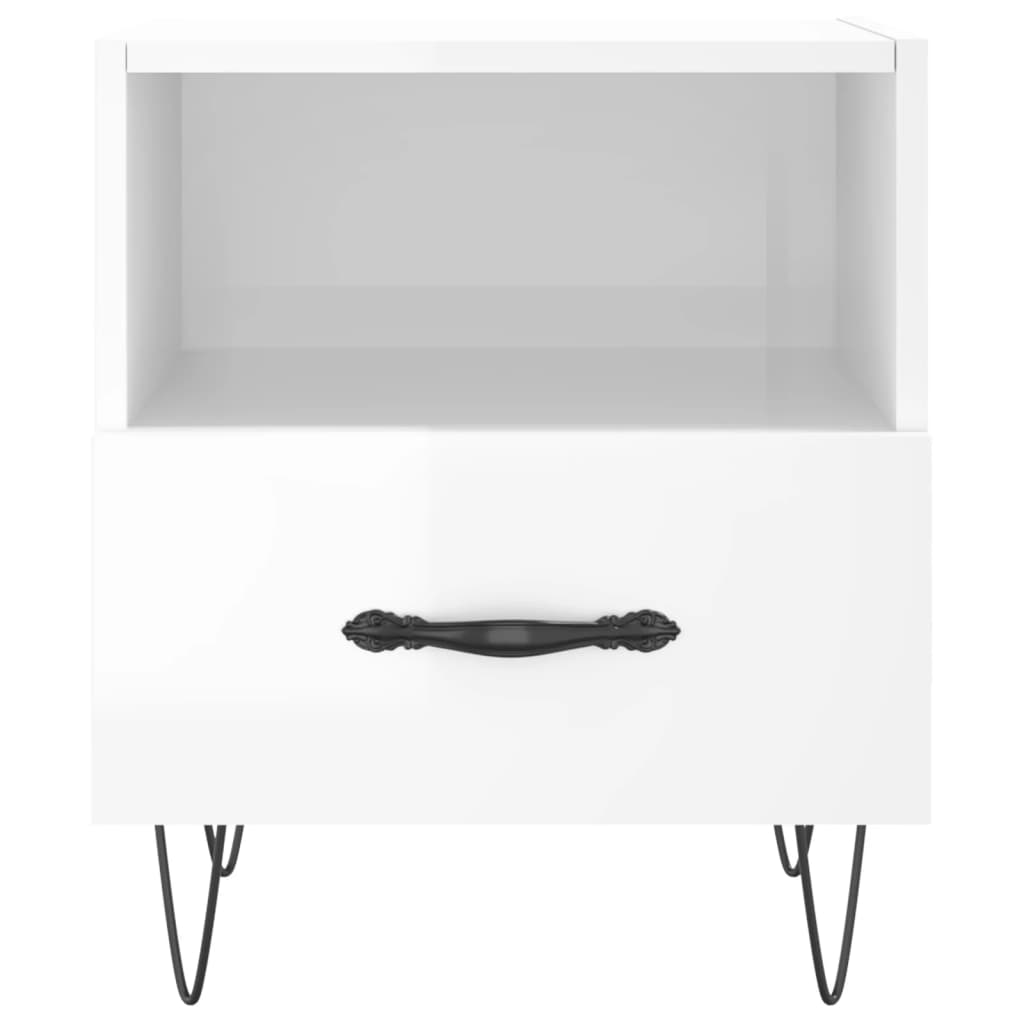 Tables de chevet 2 pcs blanc brillant 40x35x47,5 cm - XIOS