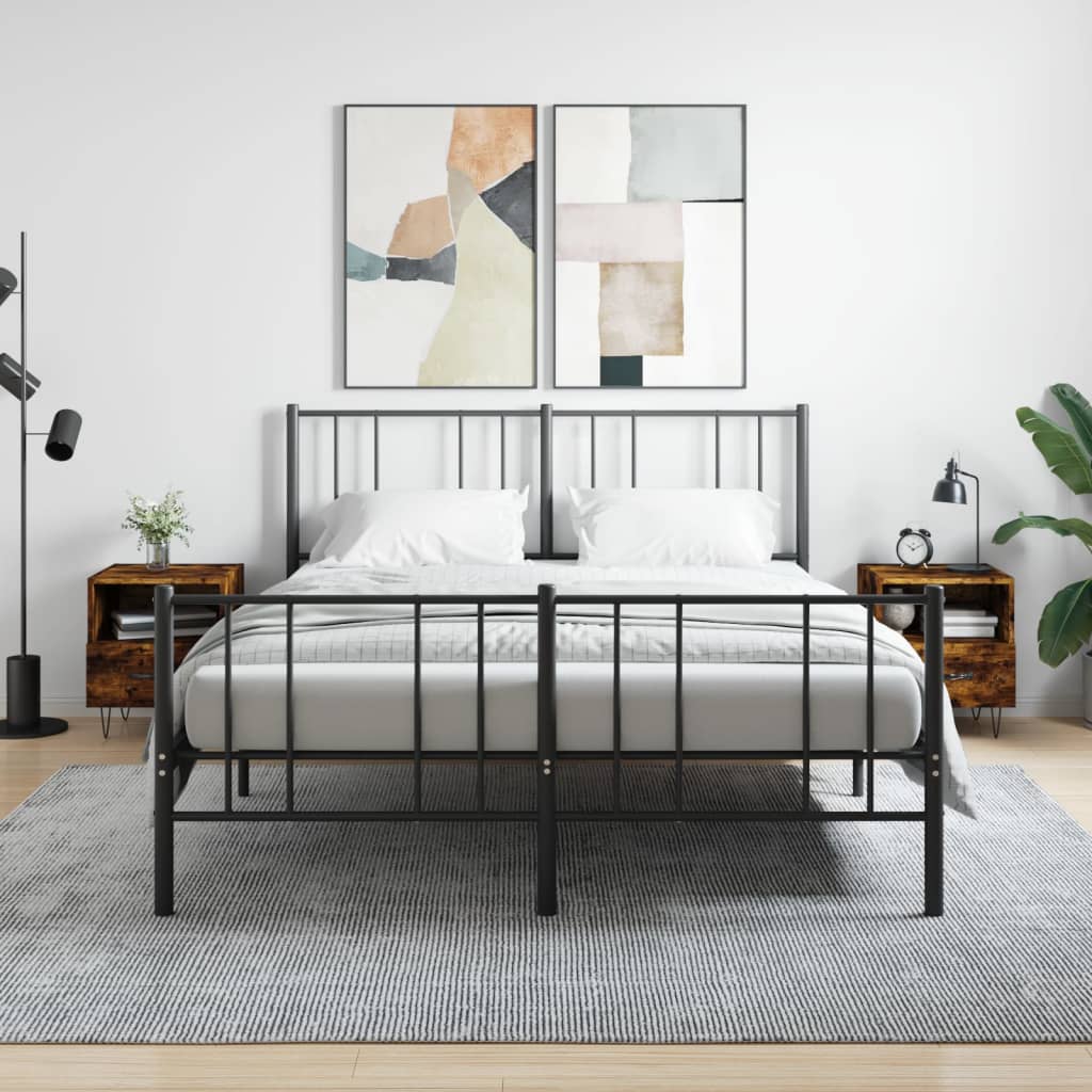 Tables de chevet 2pcs chêne fumé 40x35x47,5cm bois d’ingénierie - XIOS