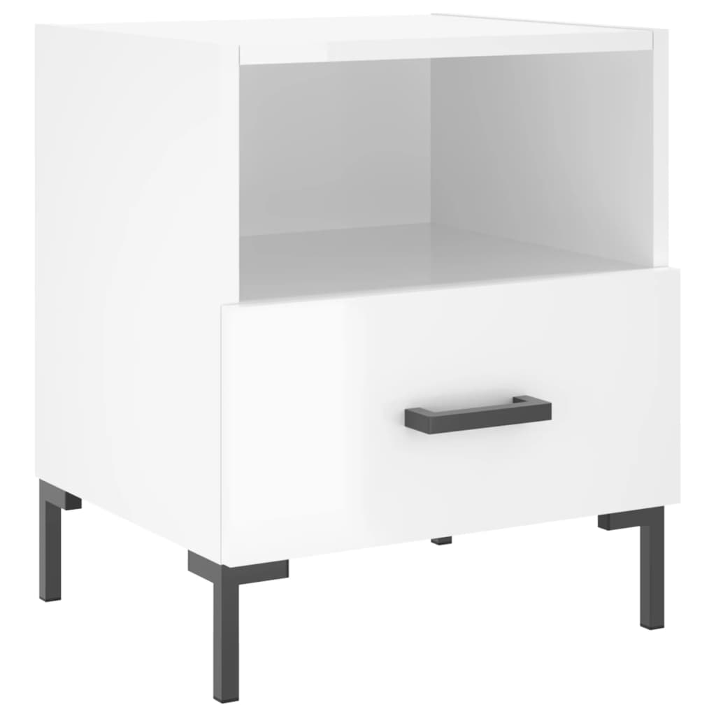 Tables de chevet 2 pcs blanc brillant 40x35x47,5 cm - XIOS