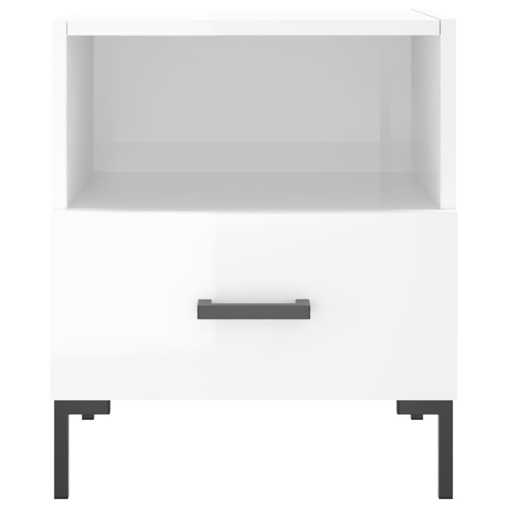 Tables de chevet 2 pcs blanc brillant 40x35x47,5 cm - XIOS