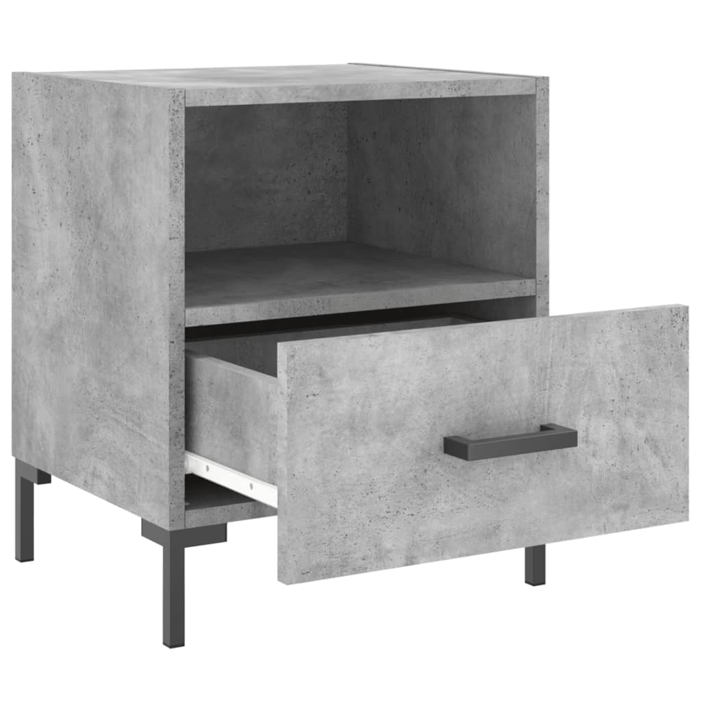 Tables de chevet 2pcs gris béton 40x35x47,5cm bois d’ingénierie - XIOS