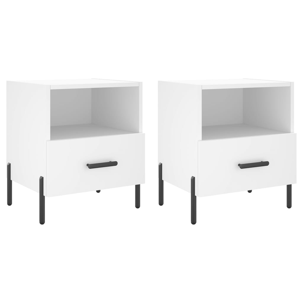 Tables de chevet 2 pcs blanc 40x35x47,5 cm bois d’ingénierie - XIOS