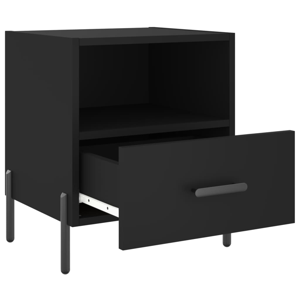 Tables de chevet 2 pcs noir 40x35x47,5 cm bois d’ingénierie - XIOS
